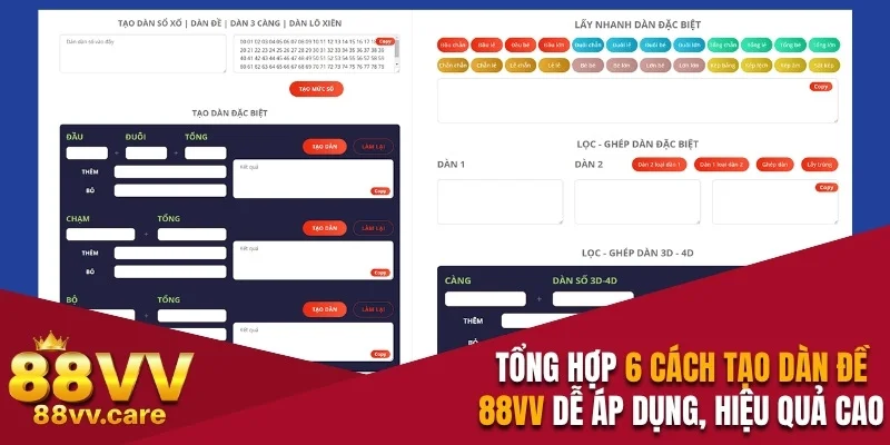 Tổng Hợp 6 Cách Tạo Dàn Đề 88VV Dễ Áp Dụng, Hiệu Quả Cao 1 Cách tạo dàn đề