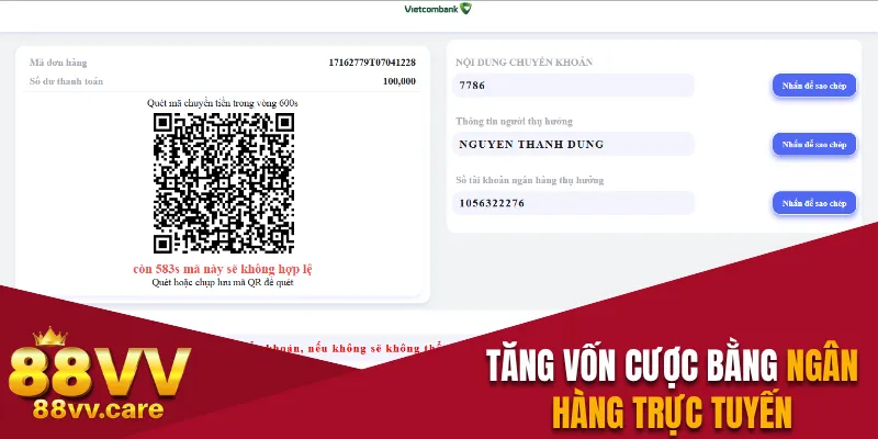 Tăng vốn cược an toàn bằng ngân hàng trực tuyến