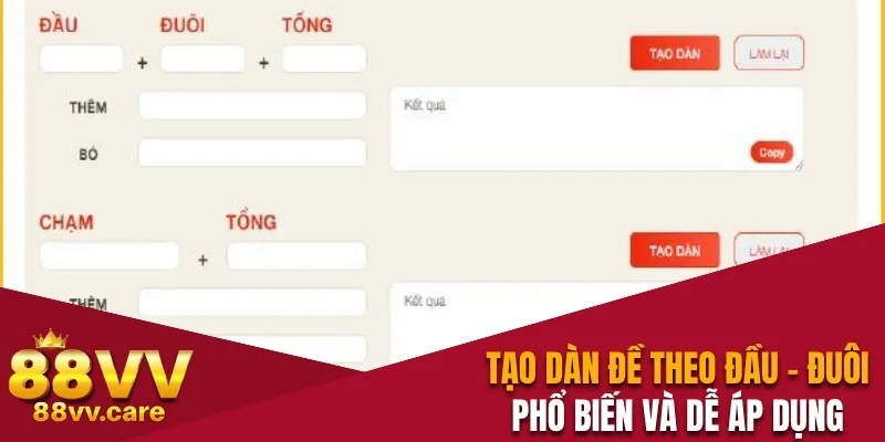 Tổng Hợp 6 Cách Tạo Dàn Đề 88VV Dễ Áp Dụng, Hiệu Quả Cao 3 Tạo dàn đề theo đầu – đuôi phổ biến và dễ áp dụng